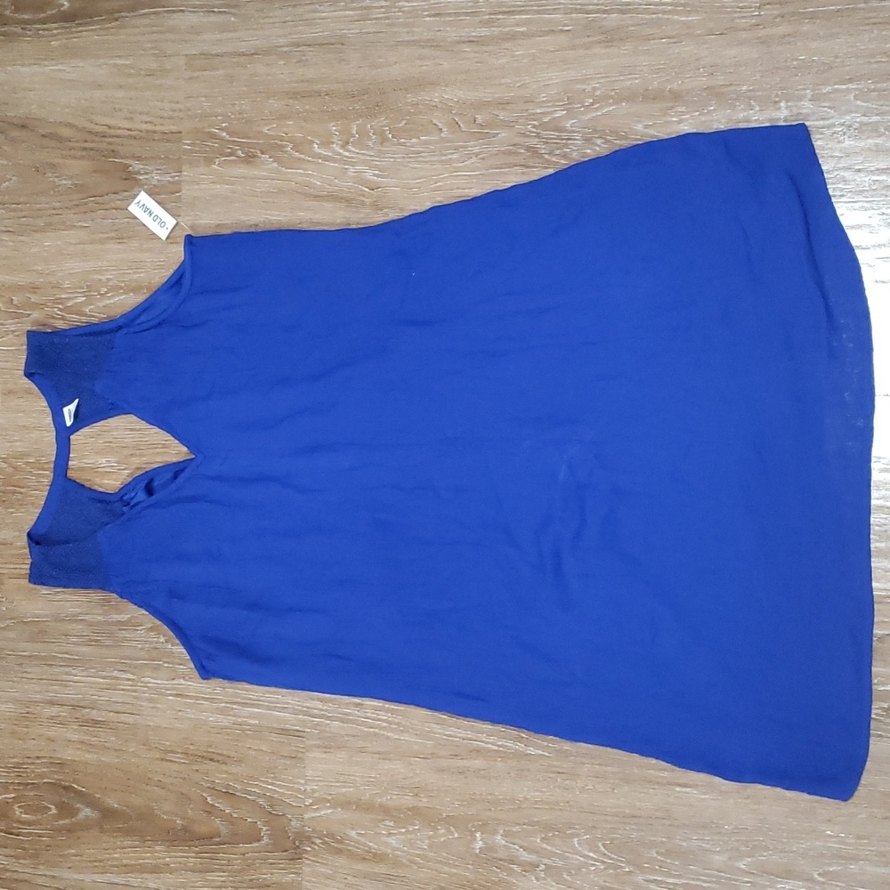 (M) NWT Old Navy 100% Rayon Crochet Keyhole Flowy Loose Fit Vacation Long Top